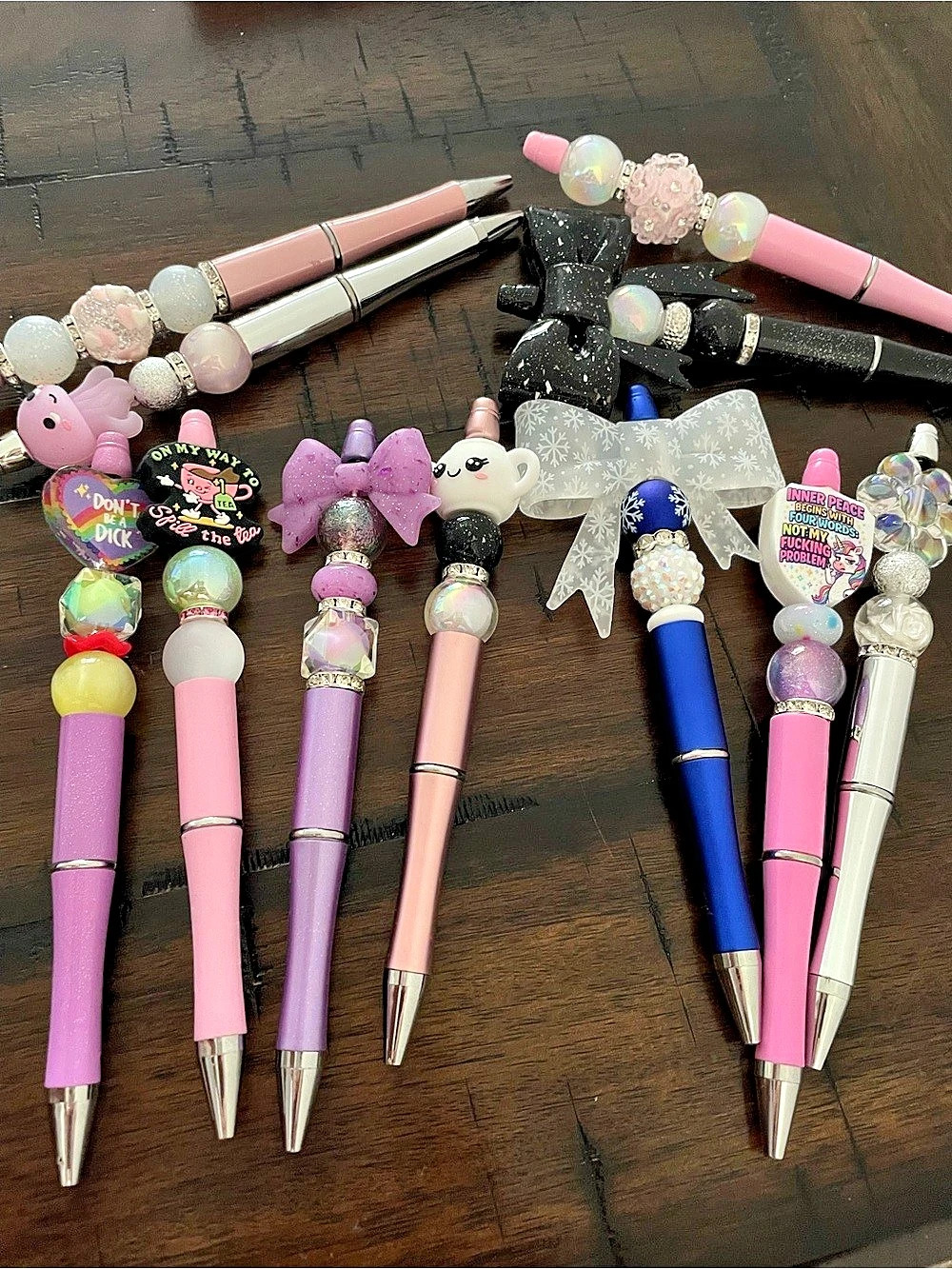 Decorative Beaded Pens and Ink